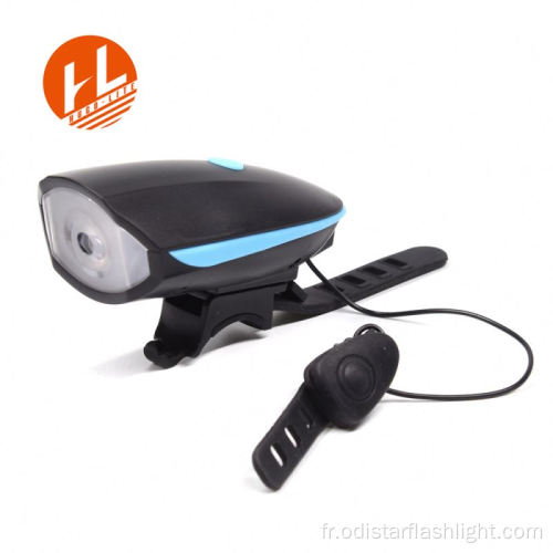 Lumière de bicyclette de haut-parleur menée rechargeable par USB avec le klaxon